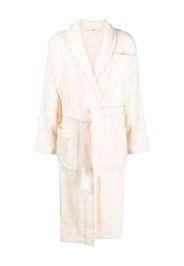 TEKLA logo-patch belted robe - Toni neutri