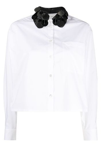 Tela sequin-detailing cotton shirt - Bianco