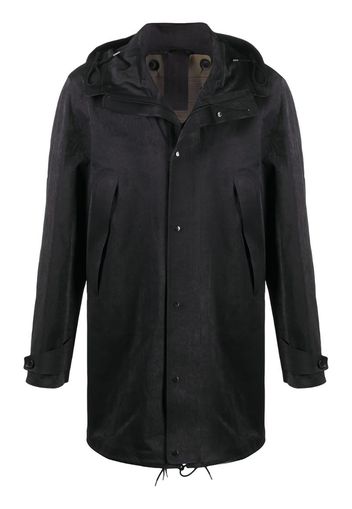 hooded mid-length coat