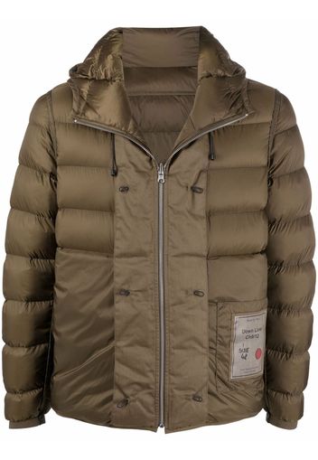 Ten C logo-patch puffer jacket - Verde