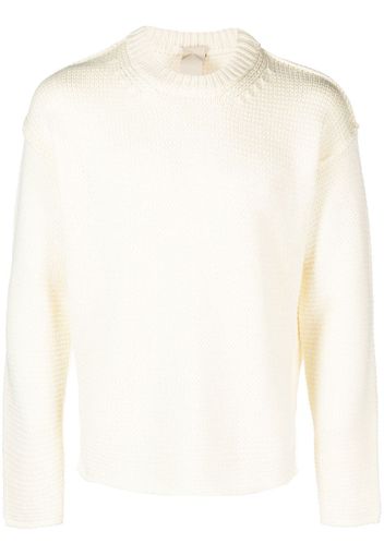 Ten C crew-neck knitted jumper - Bianco