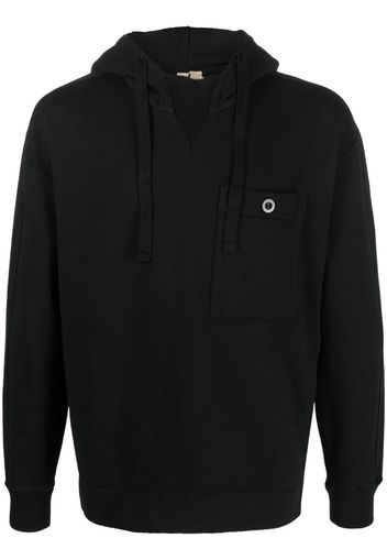 Ten C patch-pocket detail hoodie - Nero