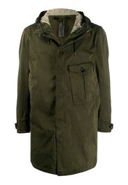 hooded single pocket parka coat