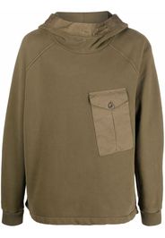 Ten C pocket-detail long-sleeve hoodie - Verde