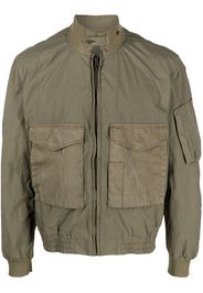 Ten C zip-up crinkled bomber jacket - Verde