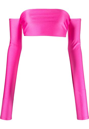 THE ANDAMANE off-shoulder cropped top - Rosa