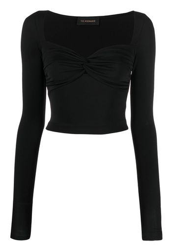 THE ANDAMANE knot-detail long-sleeved top - Nero