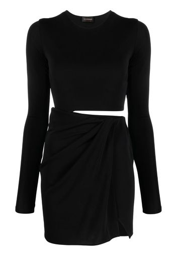 THE ANDAMANE long-sleeve asymmetric-design dress - Nero