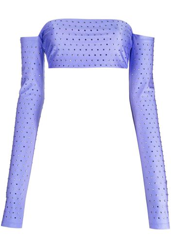 THE ANDAMANE rhinestone-embellished cropped top - Viola