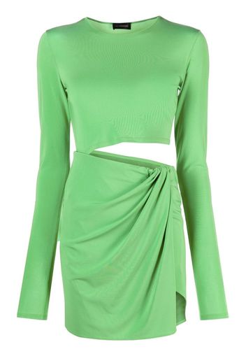 THE ANDAMANE long-sleeved cut-out mini dress - Verde