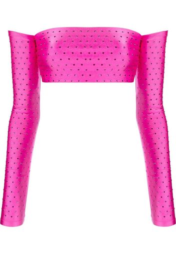 THE ANDAMANE rhinestone-embellished cropped top - Rosa