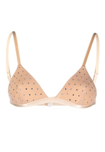 THE ANDAMANE crystal-embellished triangle bra - Toni neutri