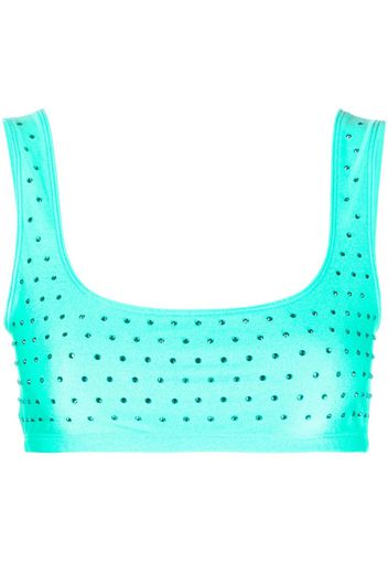 THE ANDAMANE rhinestone-embellished crop top - Blu