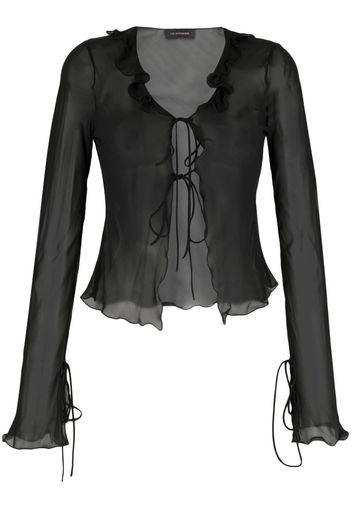 THE ANDAMANE ruffle-detail blouse - Nero