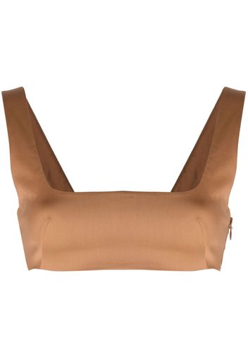 THE ANDAMANE sleeveless cropped top - Marrone