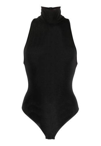 THE ANDAMANE roll-neck sleeveless body - Nero