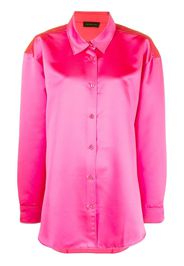 THE ANDAMANE satin-finish long-sleeve shirt - Rosa