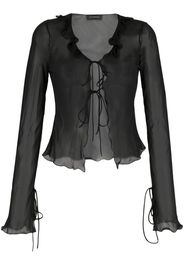 THE ANDAMANE ruffle-detail blouse - Nero