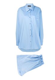 THE ANDAMANE drawstring waist poplin shorts - Blu