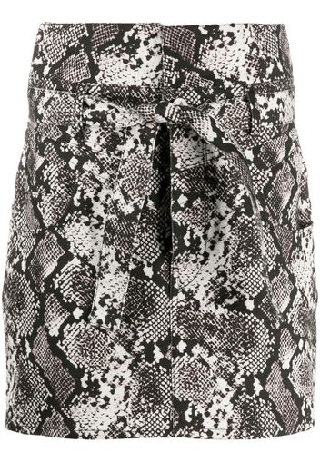 snakeskin print mini skirt