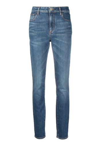 high-waist slim-fit jeans