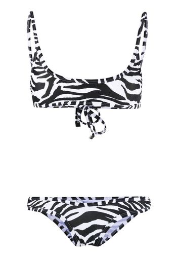 The Attico zebra-print bikini set - Bianco