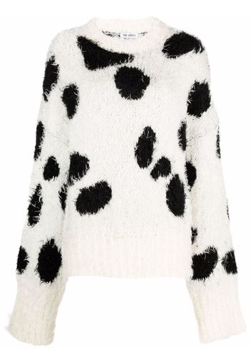 The Attico cow-print knitted jumper - Bianco