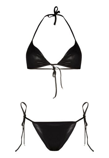 The Attico Bikini a triangolo Sheen - Nero