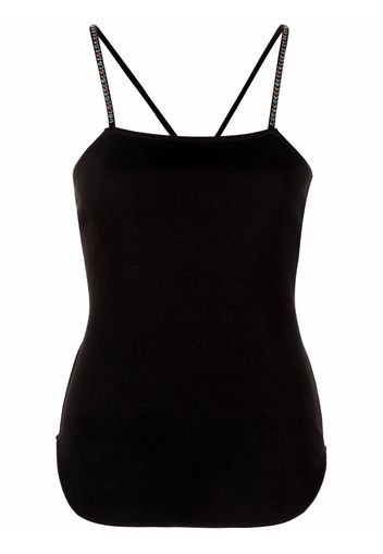 The Attico embellished-strap tank top - Nero