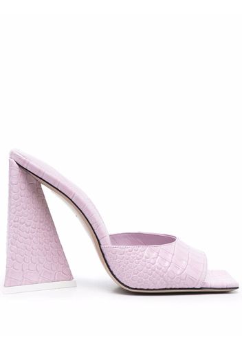 The Attico crocodile-effect leather sandals - Rosa