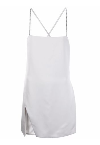 The Attico Fujiko crystal-strap mini dress - Grigio