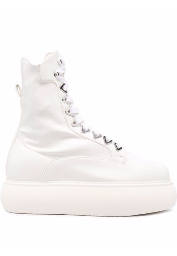 The Attico Selene flatform ankle boots - Bianco