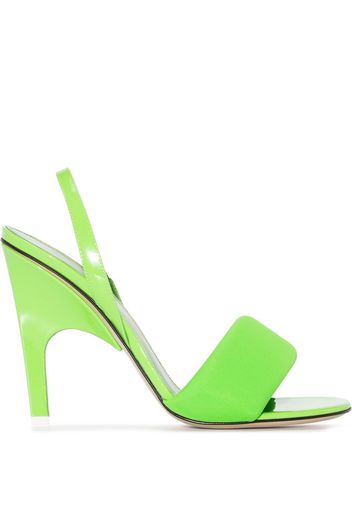 The Attico Rem 105 slingback leather sandals - Verde