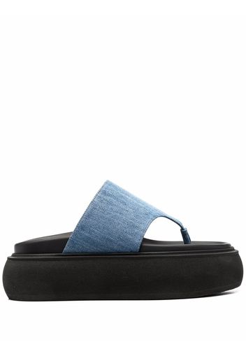 The Attico flatform denim slides - Blu