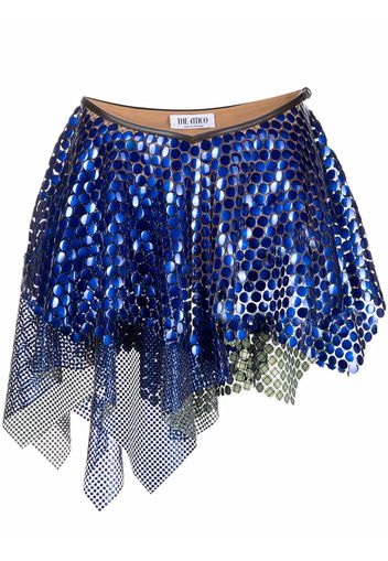 The Attico asymmetric embellished mini skirt - Blu