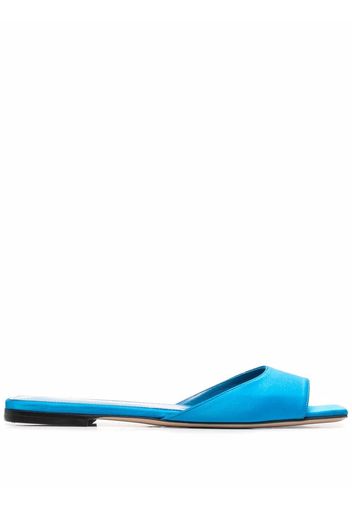 The Attico satin flat slides - Blu