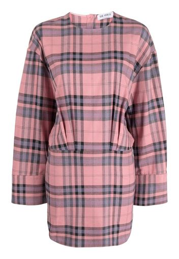 The Attico plaid-pattern mini shift dress - Rosa