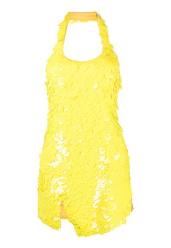 The Attico scale-effect cut-out mini dress - Giallo