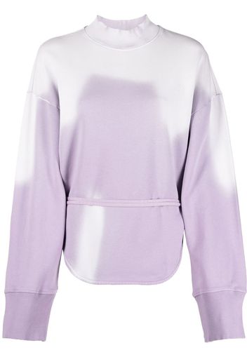 The Attico tie-dye cotton tie-waist sweatshirt - Viola