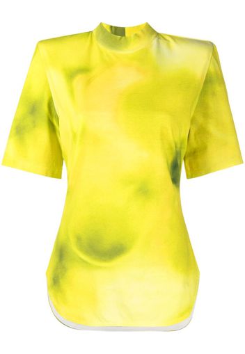 The Attico tie-dye print high-neck T-shirt - Giallo