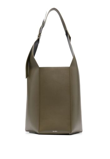 The Attico logo-lettering leather tote bag - Verde