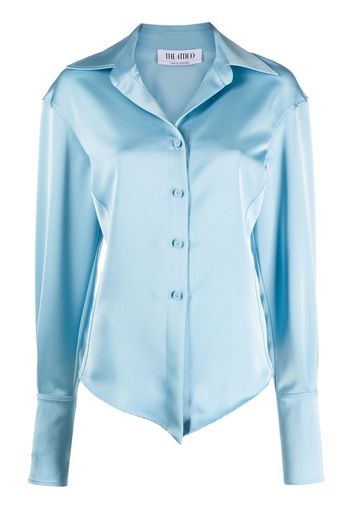 The Attico satin-finish button-up shirt - Blu