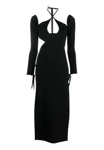 The Attico Abito midi con dettaglio cut-out - Nero