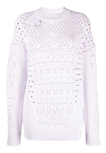 The Attico open-knit crew-neck jumper - Viola