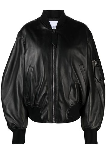 The Attico Bomber in pelle - Nero