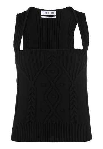 The Attico Sofia knitted sleeveless top - Nero