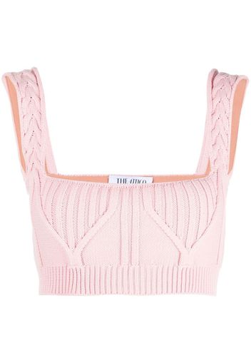 The Attico Miles ribbed-knit cropped top - Rosa