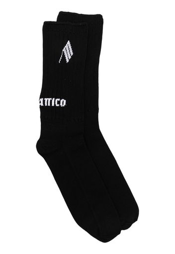 The Attico intarsia-knit logo socks - Nero