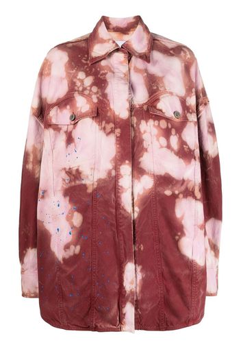 The Attico Giacca denim con fantasia tie-dye - Rosa