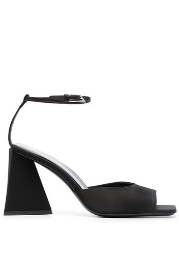 The Attico Piper 85mm satin sandals - Nero